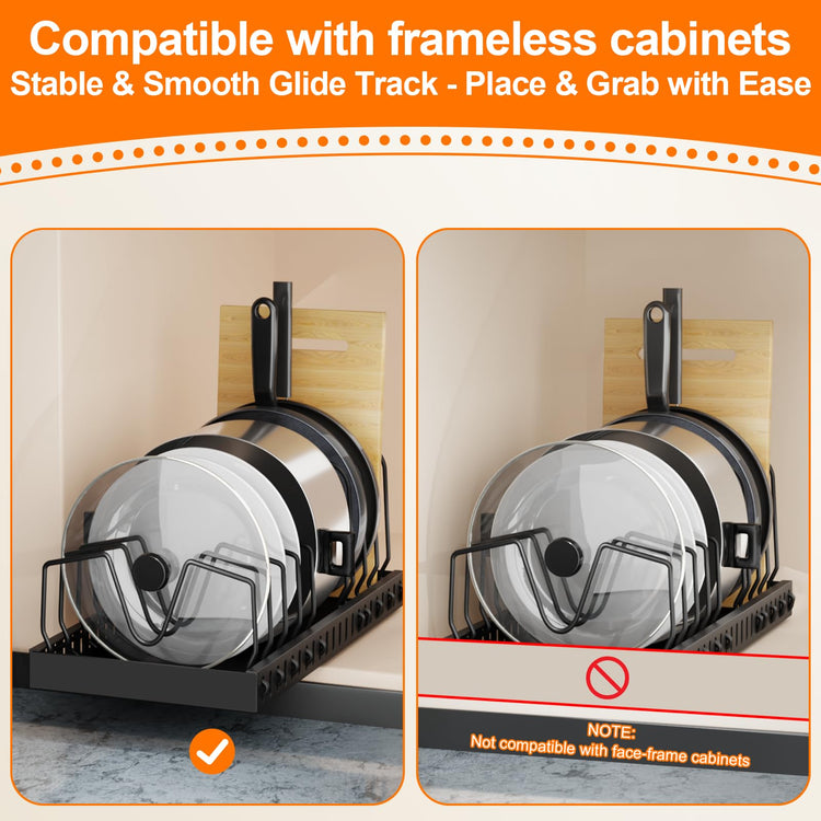 Expandable Pot and Pan Organizer for Cabinet (2 Count)