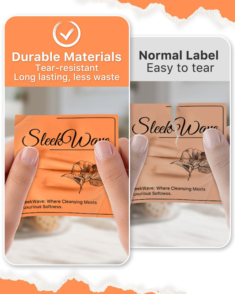 Orange 3" x 3" Square Thermal Label Stickers