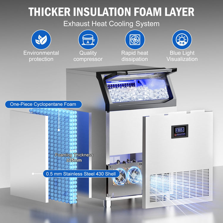 350 lbs High Output Commercial Ice Maker Undercounter Built