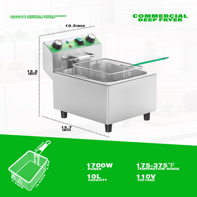 Electric Deep Fryer with Timer 10L