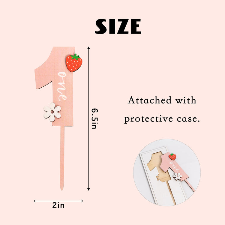 Strawberry One Cake Topper