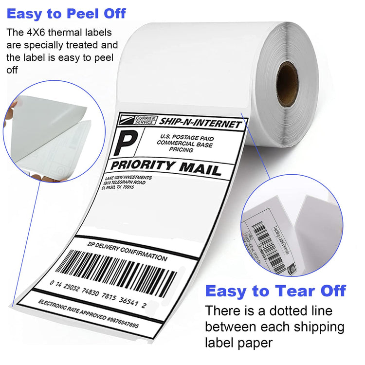 100 Rolls 4x6 Direct Thermal Shipping Labels