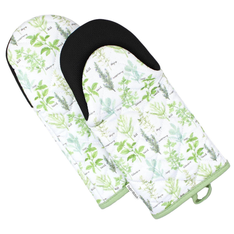 Heat Resistant Designer Kitchen Oven Mitts with Neoprene Non (2 Count)