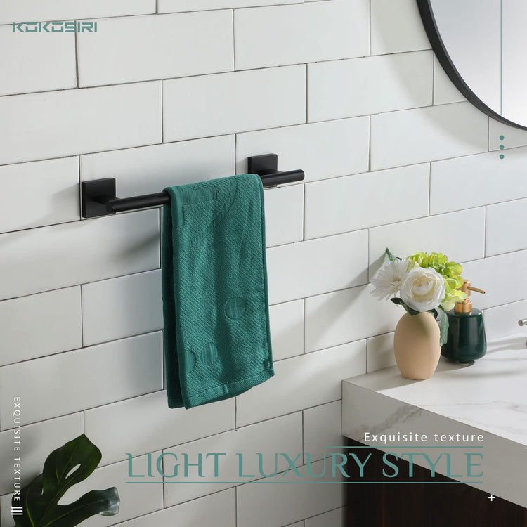 Bathroom Towel Bars 12 Inch Towel Ring Matte Black 30CM Hand Towel Holder for Bath Kitchen Wall Stainless Steel B4005BK