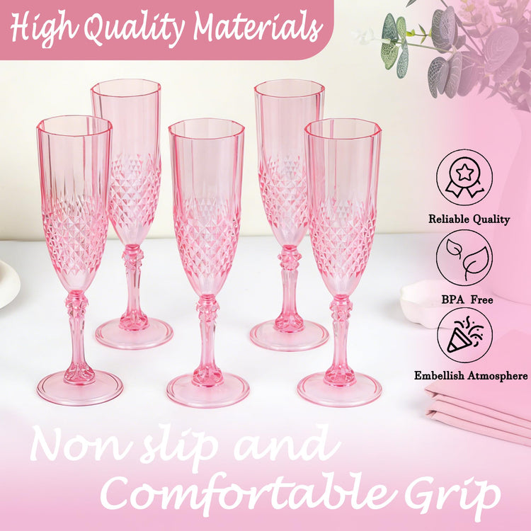 24 Pack Plastic Champagne Flutes (24 Count)