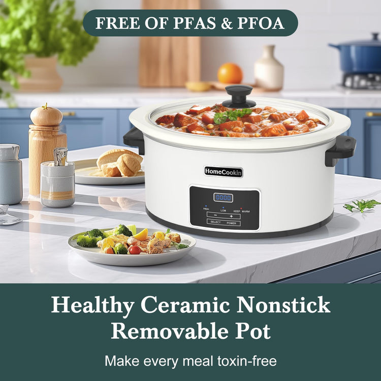 8 Quart Programmable Slow Cooker with Timer Keep Warm