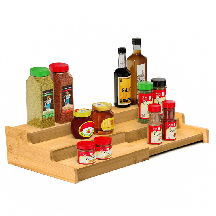 Spice Rack 3 Tier Natural Bamboo