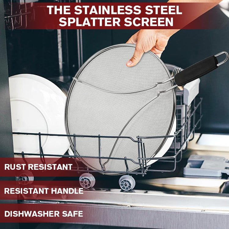 Splatter Screen for Frying Pan & Food Strainer