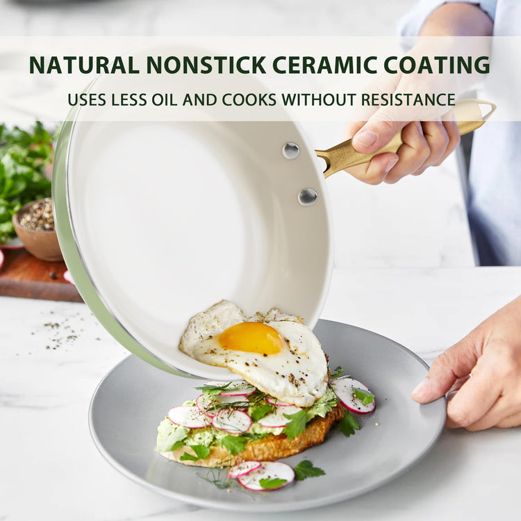 Pots and Pans Set Non Stick Ceramic Cookware Set with Utensils Set