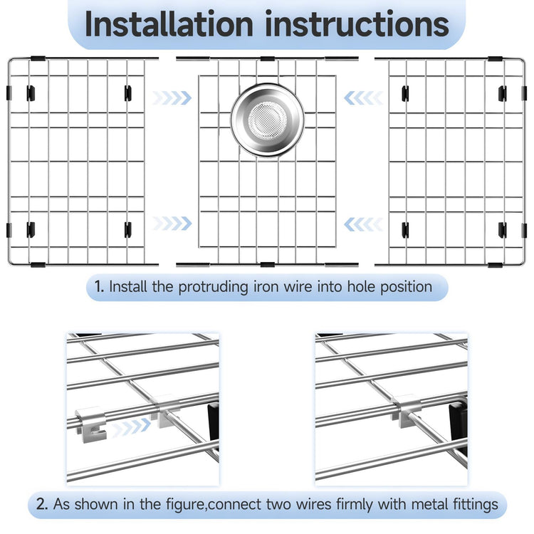 28-3/8" x 14-3/16" Stainless Steel Sink Grid, Sink Grate for Bottom
