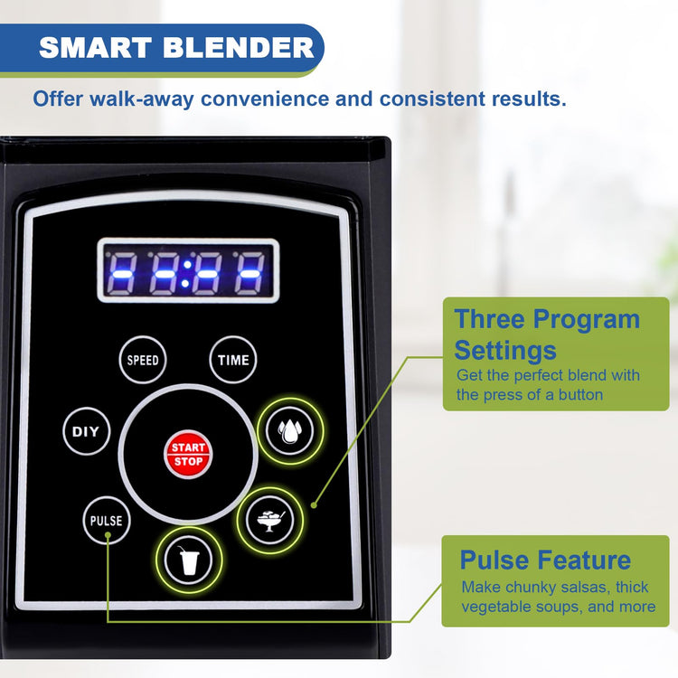 Smart Commercial Blender Digital Touch Screen with Removable Cover