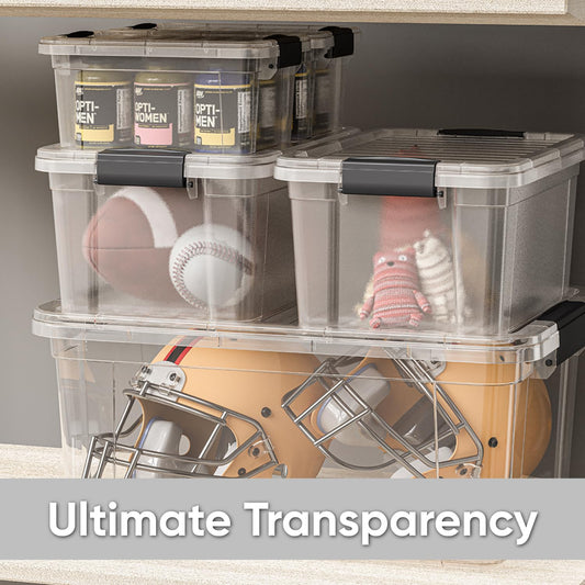 2.3 Quart Clear Plastic Storage Containers with Lids (4 Count)