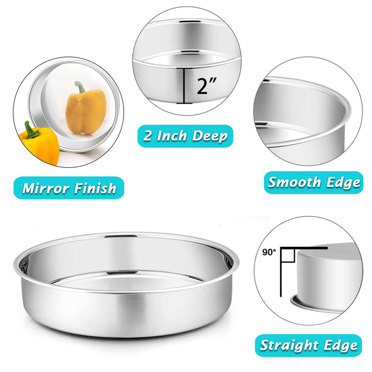 9.5 Inch Round Cake Pan Set of 3 (3 Count)