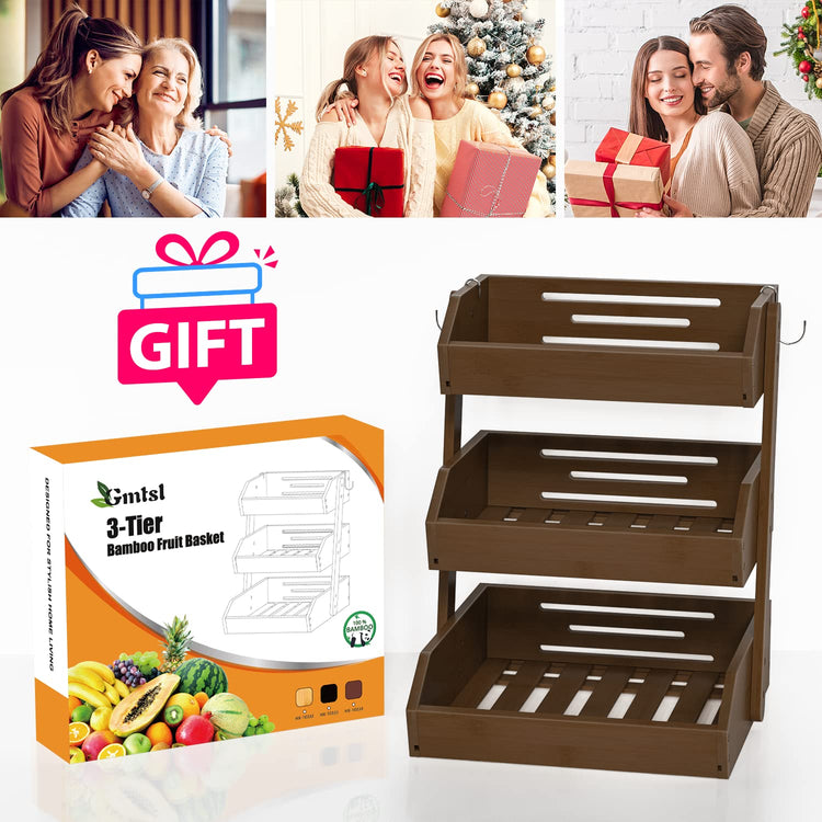 Bamboo Fruit Basket for Kitchen