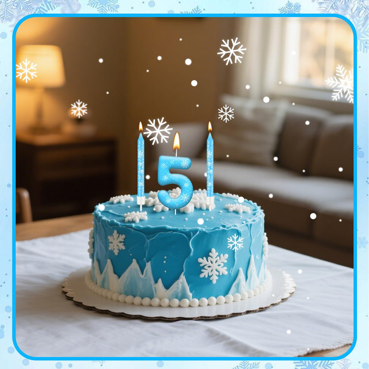 13PCS Snowflake Themed Birthday Candles Number 5 Set (13 Count)