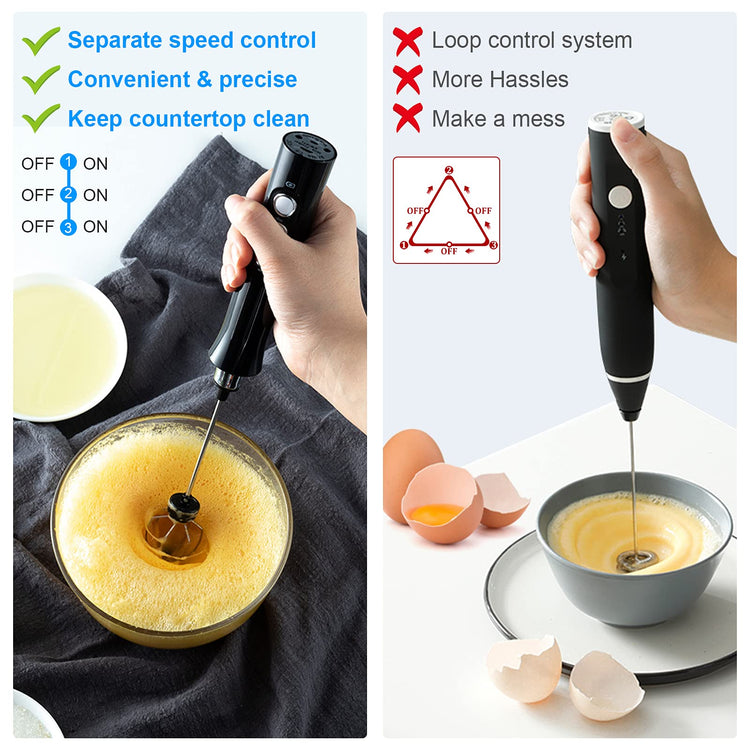 Rechargeable Handheld Milk Frother Wand for Coffee