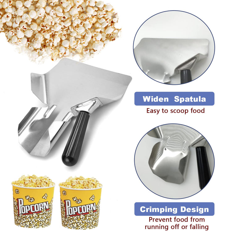 Stainless Steel French Fry Bagger Scoop Right Handle for Popcorn
