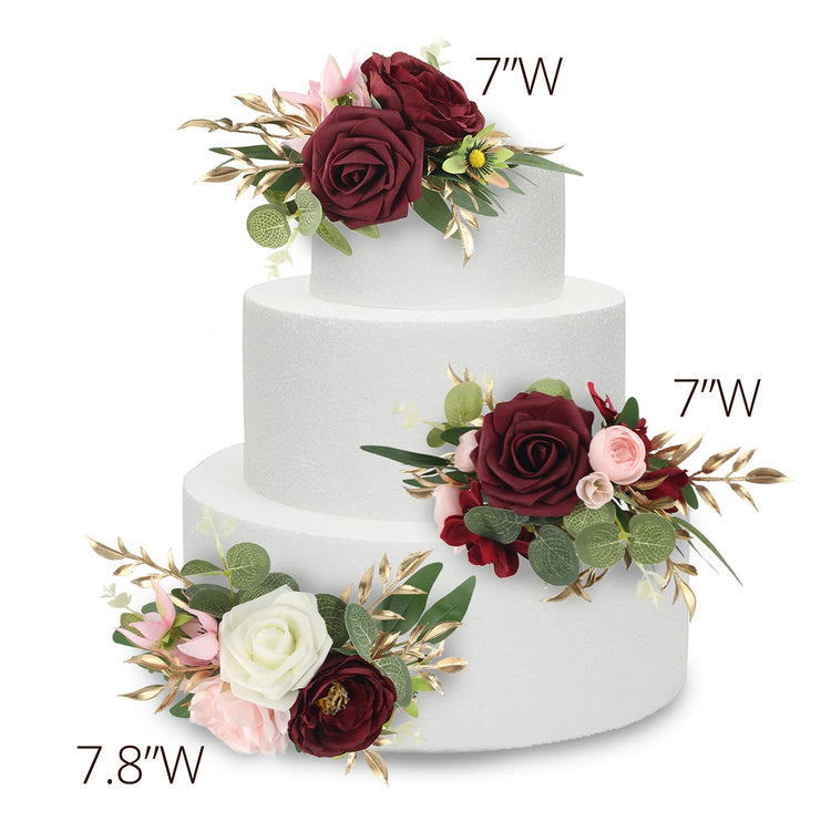 3Pcs Premade Cake Flowers (3 Count)