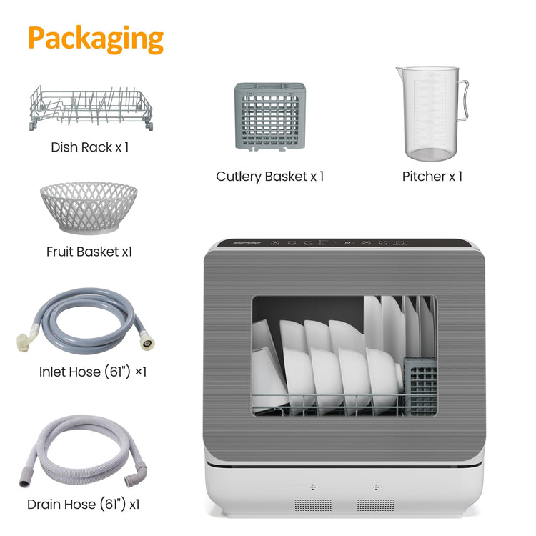 Portable Dishwasher 18’’ Countertop with 152OZ Water Tank