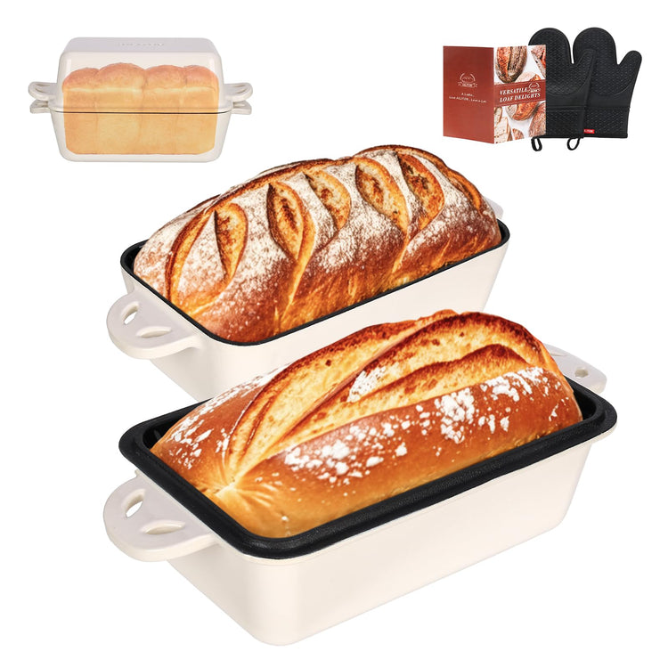 9x5 Enameled Cast Iron Loaf Pan with Lid