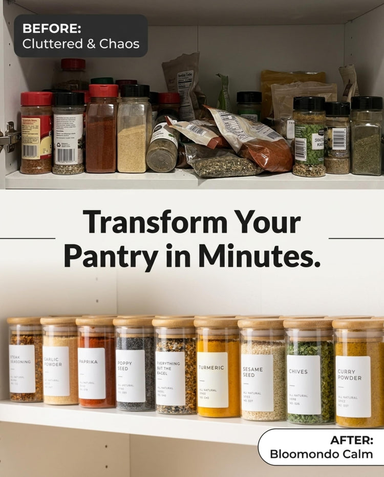 Glass Spice Jars with Label Pack (12 Count)