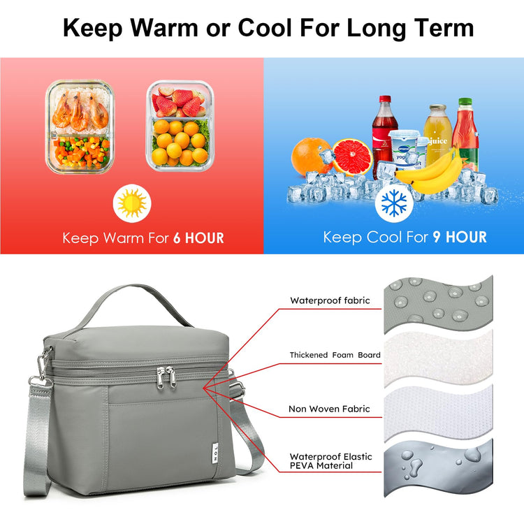 NOL 8L Insulated Lunch Bag for Women