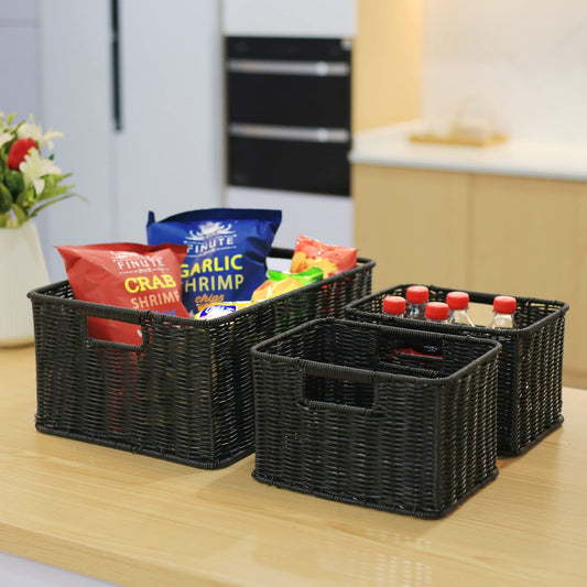 Large Wicker Baskets for Storage (3 Count)