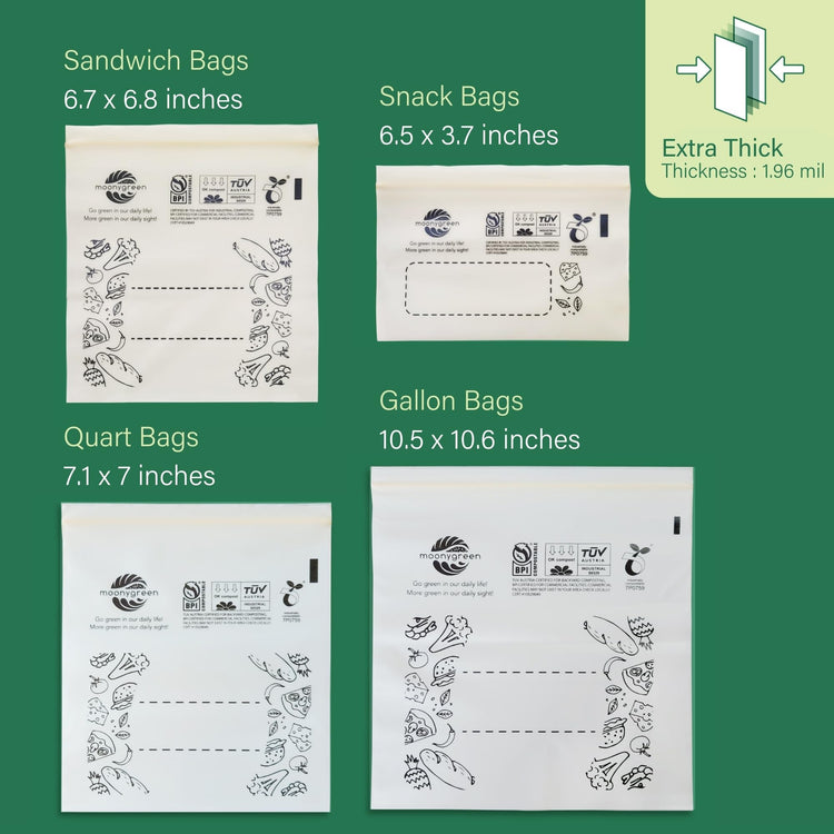 Compostable Food Storage Bags (160 Count)