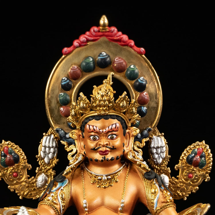 Yellow Jambhala Buddha Statue Indoor Meditation Decor Gift