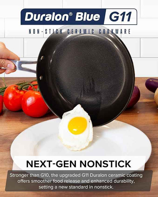 Nuwave Healthy G11-Pots and Pans Set Non Stick, 9H Near-Diamond Hardness Scratch-Resistant, Works on All Stovetops, PFAS Free, with Frying Pans, Saucepans & Glass Lids, Stay-Cool Handles, Tinsel