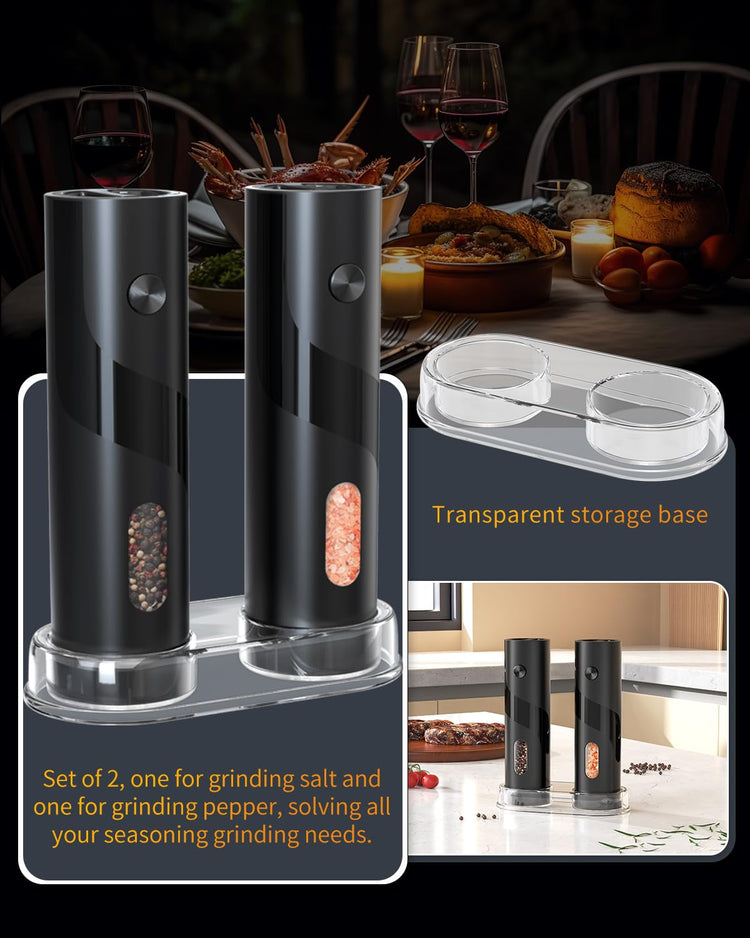 Electric Salt and Pepper Grinder Set Top