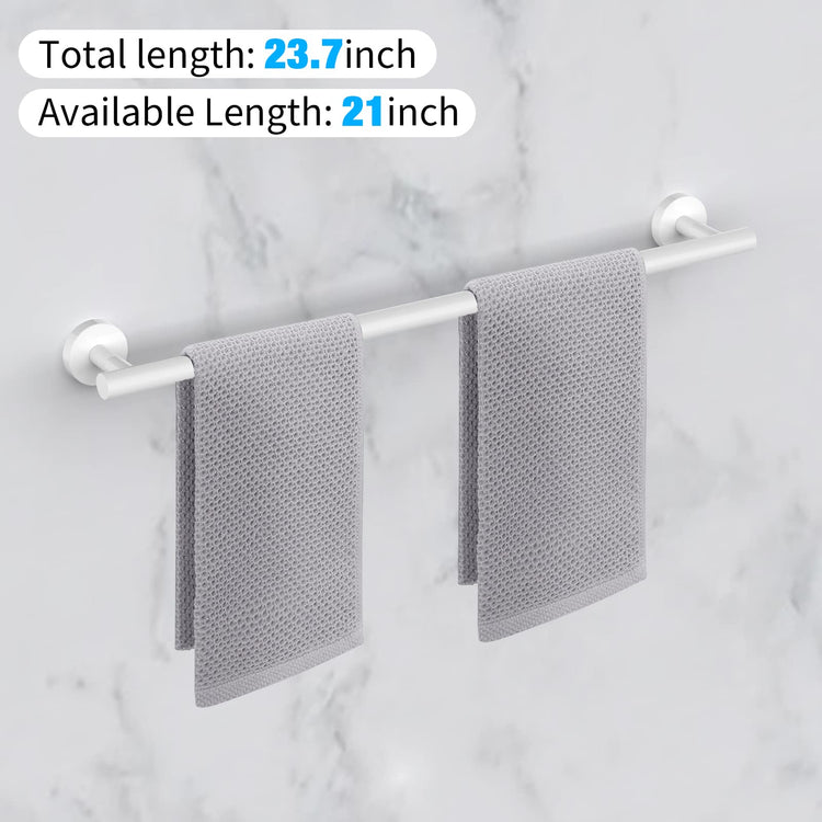 2 Pieces White Bathroom Towel Bar