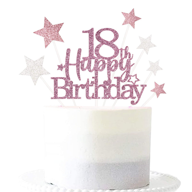 Rose Gold 18th Birthday Cake Topper (7 Count)