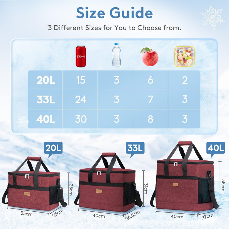 Cooler Bag 60 Cans Collapsible and Insulated Large Lunch Bag Leakproof Soft Cooler Portable for Camping (60 Count)