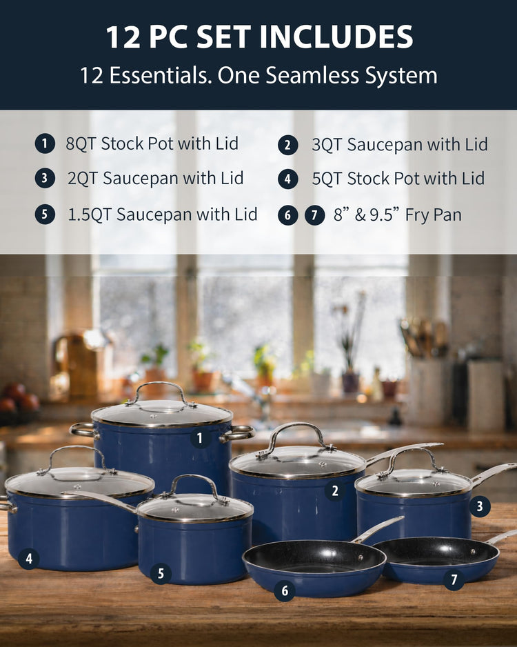 12pc Forged Lightweight Cookware Set