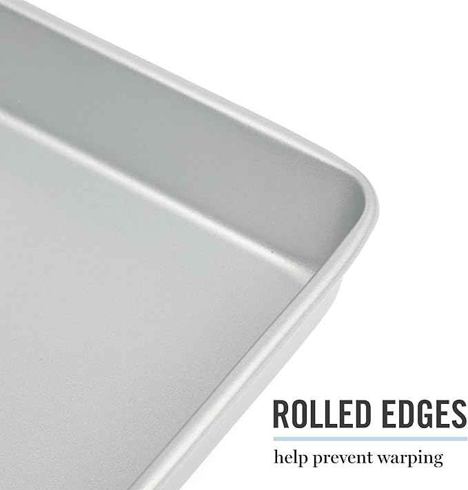 Martha Stewart Gallen 9 Inch Square Nonstick Carbon Steel Cake Pan - Silver Durable Bakeware for Cakes, Brownies & Desserts