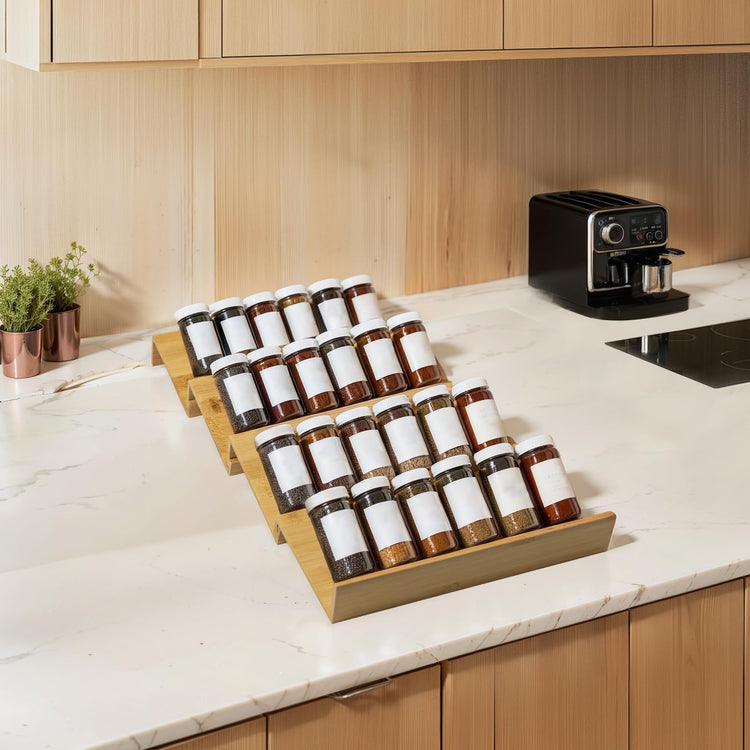 Bamboo Spice Rack For Drawer (4 Count)