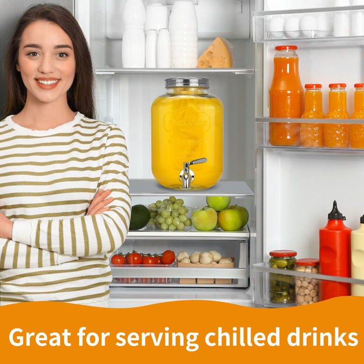 Glass Beverage Dispenser With Stainless Steel Spigot