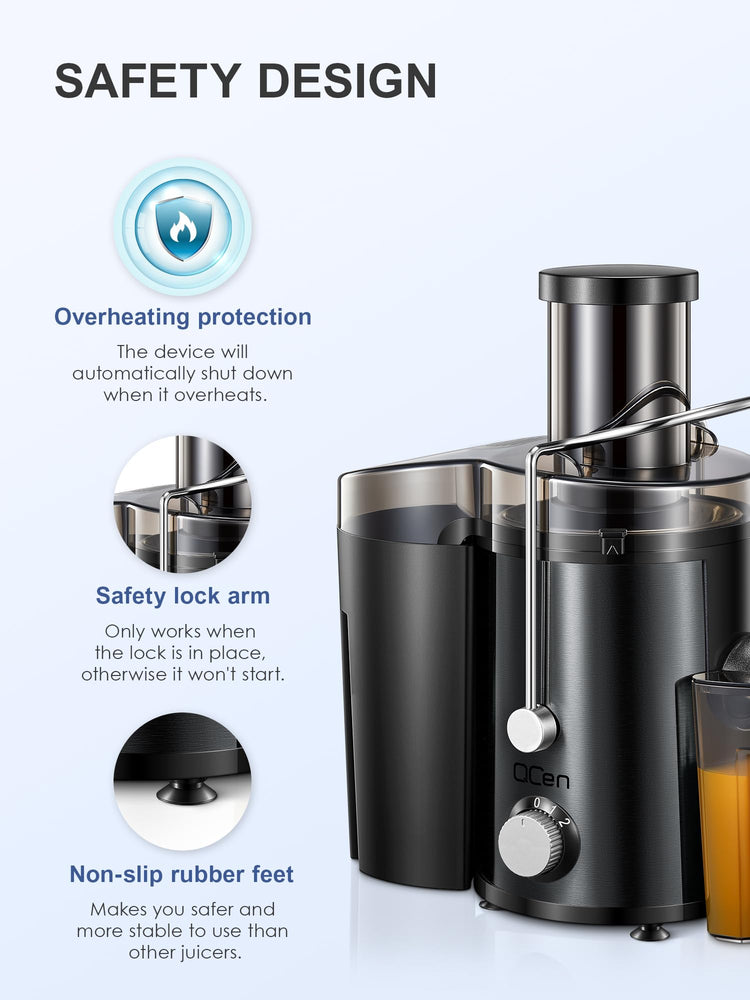 Juicer Machine 800W Centrifugal Juicer with Wide Mouth Feed Chute