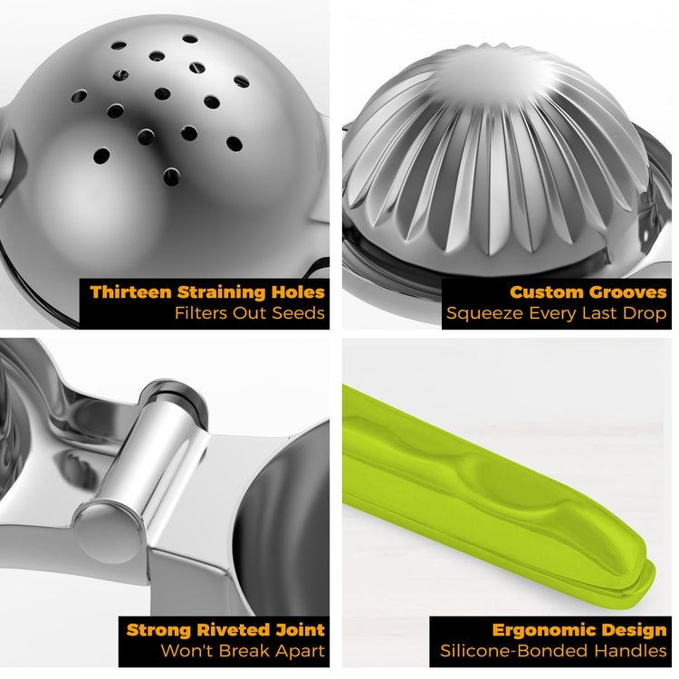 Lemon Squeezer 304 Stainless Steel Large Metal Manual Citrus Juicer