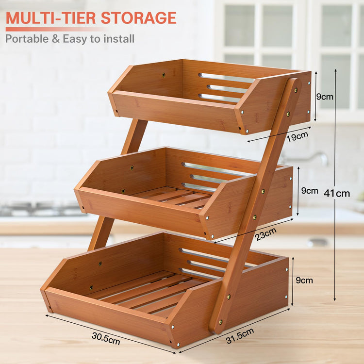 3 Tier Fruit Basket for Kitchen Counter