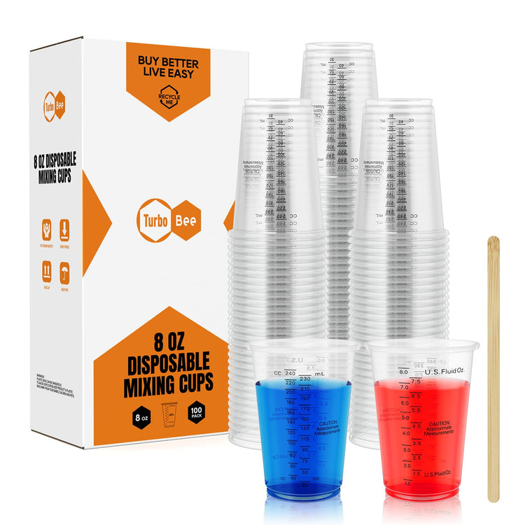Plastic Measuring Cups 8OZ (100 Count)