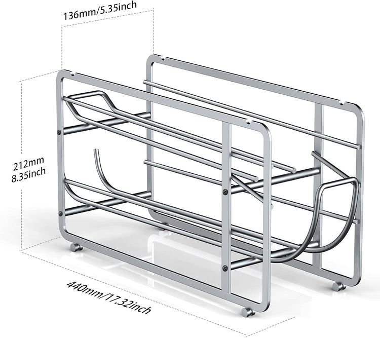 Soda Can Organizer Storage Rack, 2 Pack Stackable Beverage Soda Can Dispenser Organizer Holder for Refrigerator, Cabinet, Pantry (Silver)