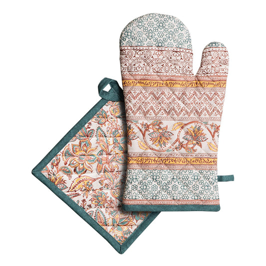 100% Cotton Oven Mitt & Pot Holder Set (2 Count)