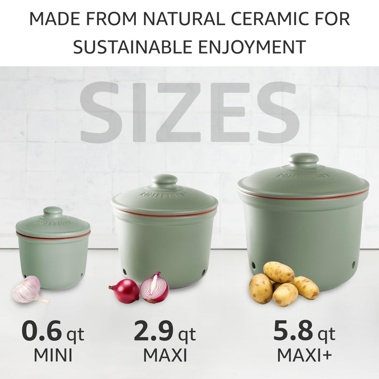 Romertopf Freshness Storage Potato Onion Garlic Clay Pot Set of 3 with Lids (3 Count)