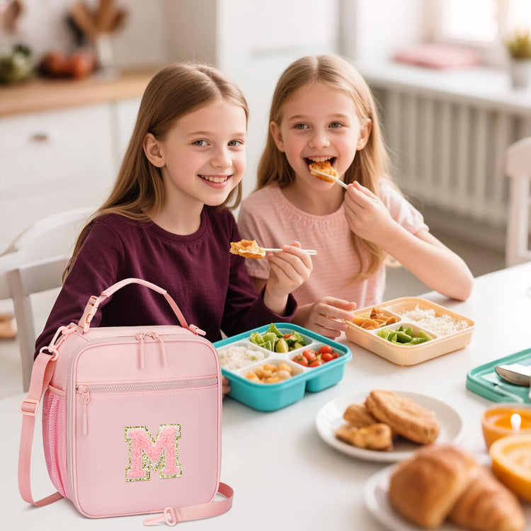 Lunch Box Kids Large Initial Insulated Lunch Bag for Girls