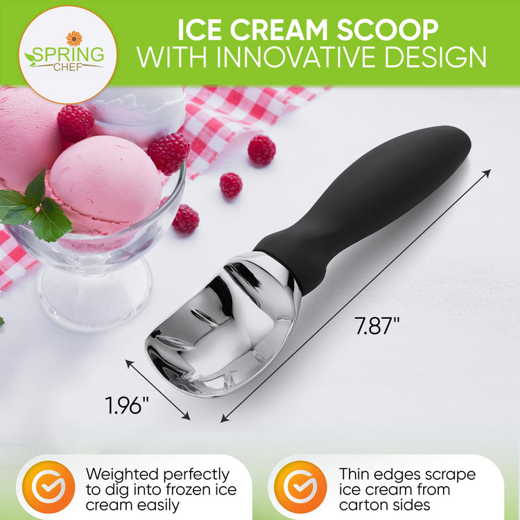 Heavy Duty Metal Ice Cream Scoop for Kitchen (2 Count)