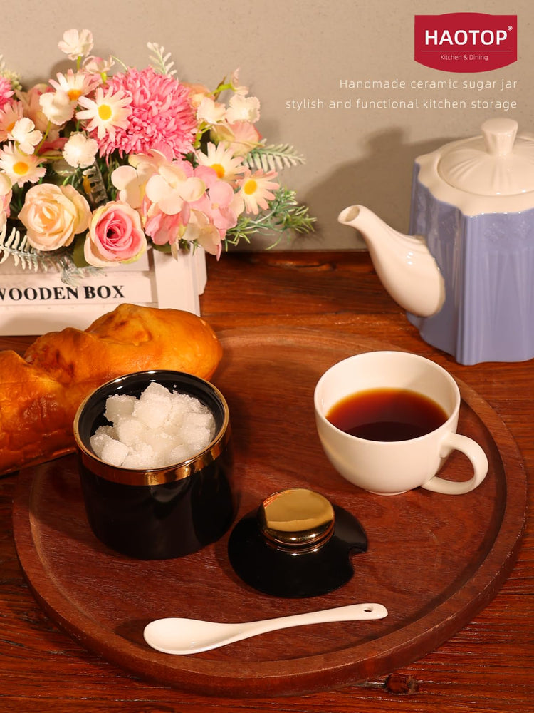 8 oz Sugar Bowl with Lid and Spoon