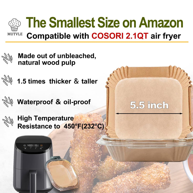 Small Air Fryer Liners for Cosori 2.1qt Air Fryer