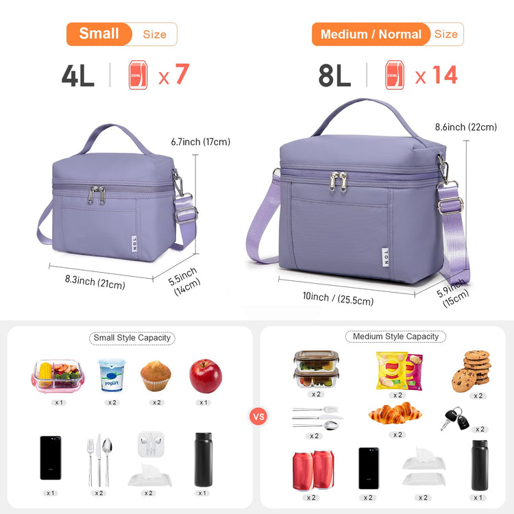 NOL Insulated Lunch Bags for Women Cooler Bag Lightweight Nylon Waterproof Lunch Box for Work